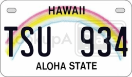 TSU934 license plate in Hawaii