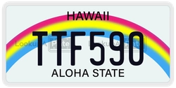 TTF590  license plate in HI