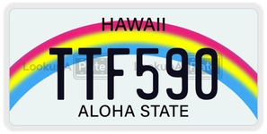 TTF590 license plate in Hawaii