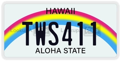 TWS411  license plate in HI