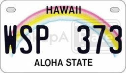 WSP373 license plate in Hawaii
