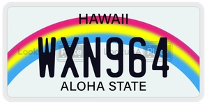 WXN964 license plate in Hawaii