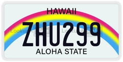 ZHU299  license plate in HI