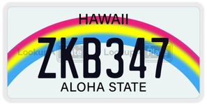 ZKB347 license plate in Hawaii