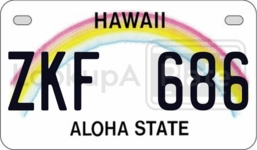 ZKF686 license plate in Hawaii