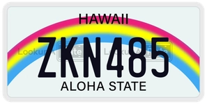 ZKN485 license plate in Hawaii