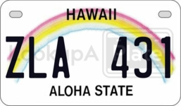 ZLA431 license plate in Hawaii