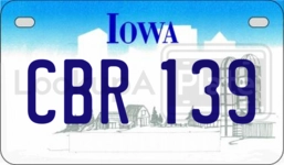 CBR139 license plate in Iowa