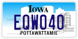 EQW040  license plate in IA