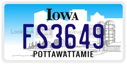 FS3649  license plate in IA
