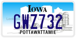 GWZ732  license plate in IA