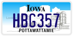 HBG357  license plate in IA