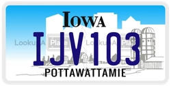 IJV103  license plate in IA