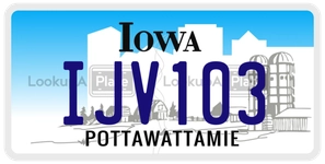IJV103 license plate in Iowa