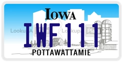 IWF111  license plate in IA