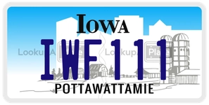IWF111 license plate in Iowa