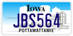 JBS564  license plate in IA