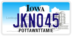 JKN045  license plate in IA