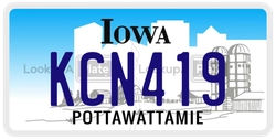 KCN419  license plate in IA