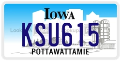 KSU615  license plate in IA