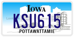 KSU615 license plate in Iowa