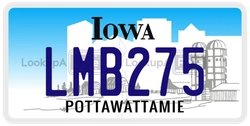 LMB275  license plate in IA