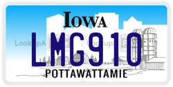LMG910  license plate in IA