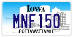 MNF150  license plate in IA