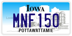 MNF150 license plate in Iowa