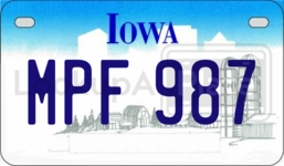 MPF987 license plate in Iowa