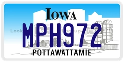 MPH972  license plate in IA
