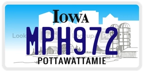 MPH972 license plate in Iowa