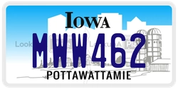 MWW462  license plate in IA