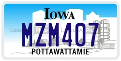 MZM407  license plate in IA