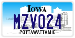 MZV024  license plate in IA