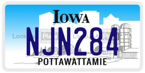NJN284 license plate in Iowa