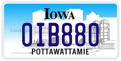 OIB880  license plate in IA