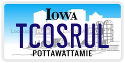 TCOSRUL  license plate in IA