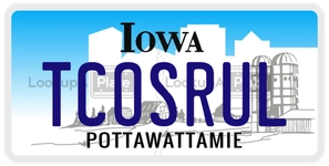 TCOSRUL license plate in Iowa