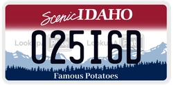 025I6D  license plate in ID