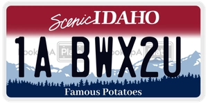 1ABWX2U license plate in Idaho