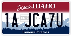 1AJCA7U  license plate in ID