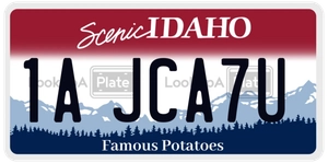 1AJCA7U license plate in Idaho