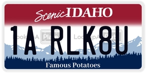 1ARLK8U license plate in Idaho