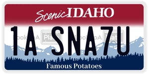 1ASNA7U license plate in Idaho