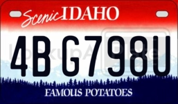 4BG798U license plate in Idaho