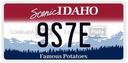 9S7E  license plate in ID
