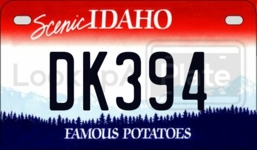 DK394 license plate in Idaho