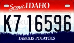 K716596 license plate in Idaho