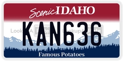 KAN636  license plate in ID
